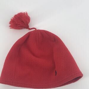 Polo Ralph Lauren Beanie Winter Hat Red With Black Pony Boys Youth Size 4-7